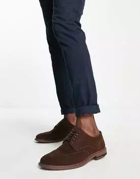 Коричневые броги из искусственной замши ASOS DESIGN