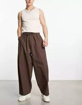 Коричневые брюки-баллоны ASOS
