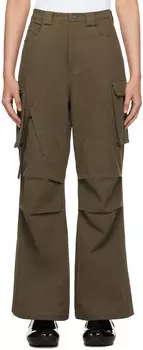 Коричневые брюки карго с разрезом по краю Fax Copy Express