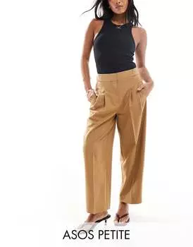 Коричневые брюки прямого кроя ASOS Petite