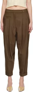 Коричневые брюки с карманами \морковь\"" Cordera