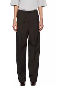 Коричневые брюки с поясом LEMAIRE