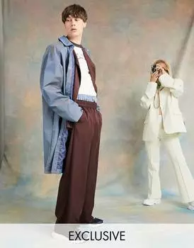 Коричневые брюки унисекс в стиле 90-х COLLUSION