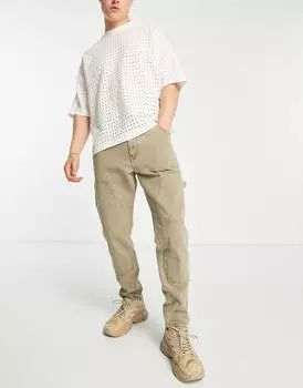 Коричневые брюки зауженного кроя ASOS DESIGN