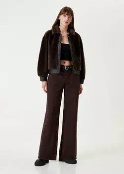 Коричневые джинсовые брюки с поясом Academia