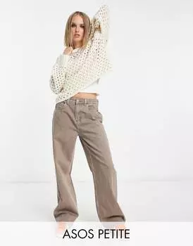Коричневые джинсы ASOS DESIGN Petite