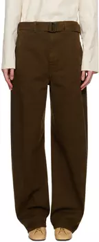 Коричневые джинсы с перекрученным поясом LEMAIRE