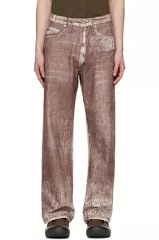 Коричневые джинсы с принтом краски CAMPERLAB