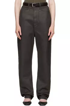 Коричневые джинсы с заниженным шаговым швом LEMAIRE