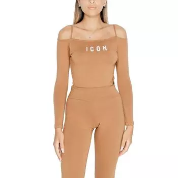 Коричневые хлопковые топ и футболка Icon