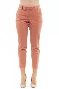 Коричневые хлопковые женские брюки Peserico, коричневый