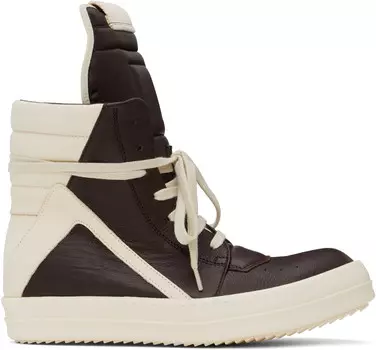 Коричневые и бежевые кроссовки Hollywood Geobasket Rick Owens
