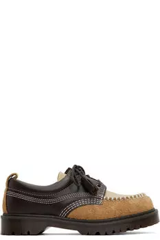 Коричневые и бежевые туфли Лоуэлл Дерби Dr. Martens
