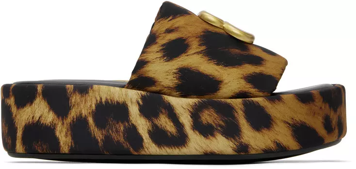 Коричневые и черные сандалии с подъемом Balenciaga