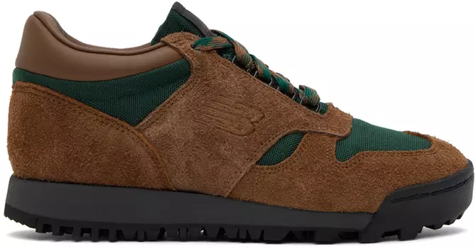Коричневые и зеленые низкие кроссовки New Balance Rainier