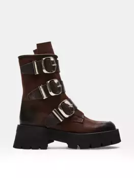 Коричневые кожаные ботильоны Roland Steve Madden, коричневый