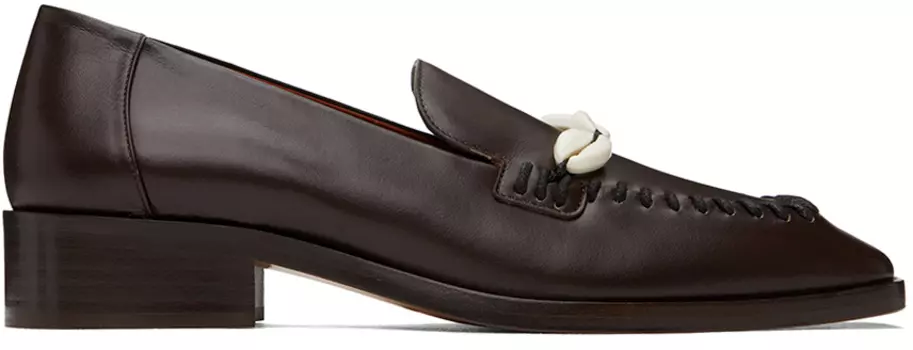 Коричневые кожаные лоферы Темные Wales Bonner