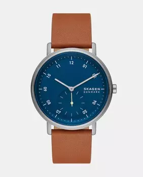 Коричневые кожаные мужские часы SKW6888 Skagen, коричневый