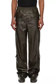 Коричневые креповые брюки-карго Dries Van Noten