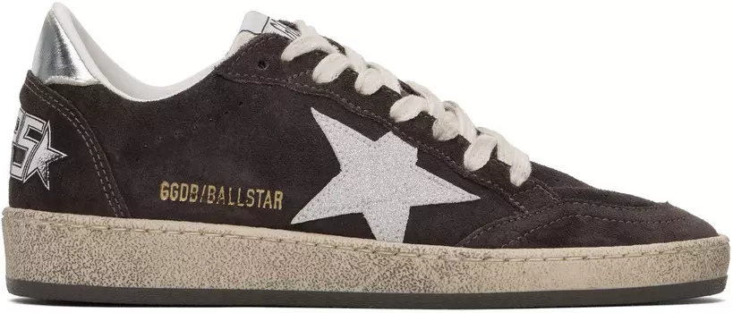 Коричневые кроссовки Ball Star Golden Goose, Anthracite/Silver