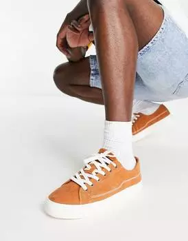 Коричневые кроссовки Levi's Cord Deacon с красной застежкой-логотипом