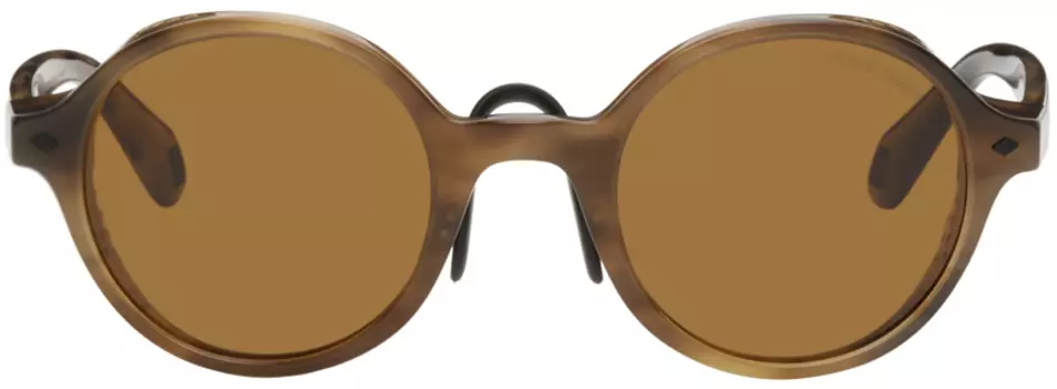 Коричневые круглые солнцезащитные очки Giorgio Armani