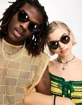 Коричневые круглые солнцезащитные очки Ray-Ban 0rb2180