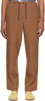 Коричневые льняные брюки Dries Van Noten