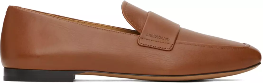 Коричневые лоферы Ferragamo с ремешками