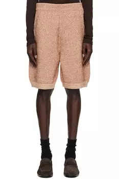 Коричневые металлические трикотажные шорты Dries Van Noten