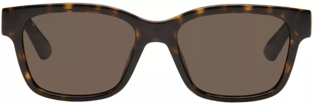 Коричневые минималистичные солнцезащитные очки Gucci