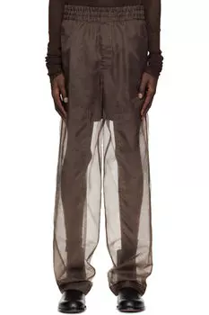 Коричневые многослойные брюки Dries Van Noten