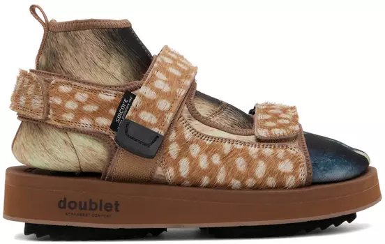 Коричневые многослойные сандалии Suicoke Edition Animal Foot Doublet