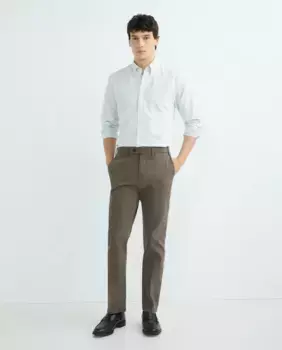 Коричневые мужские брюки-чиносы со структурой на заказ Mirto, коричневый