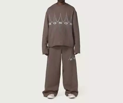 Коричневые мужские брюки со складками HONOR THE GIFT, коричневый