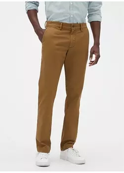 Коричневые мужские брюки узкого кроя с нормальной талией Gap
