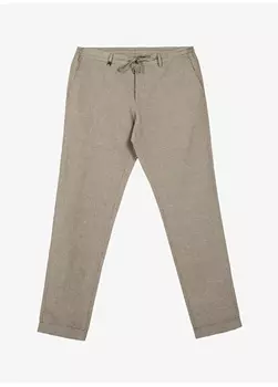 Коричневые мужские брюки узкого кроя с нормальной талией Beymen Business