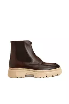 Коричневые мужские кожаные ботинки Network, коричневый