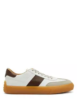 Коричневые мужские кожаные кроссовки Tod'S, белый