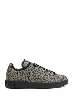 Коричневые мужские кроссовки из жаккарда Dolce&Gabbana