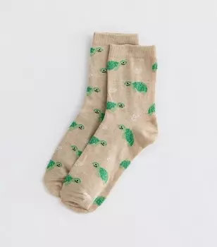 Коричневые носки-tube с черепаховым узором New Look, светло-коричневый