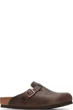Коричневые обычные бостонские туфли-лоферы без застежек Birkenstock