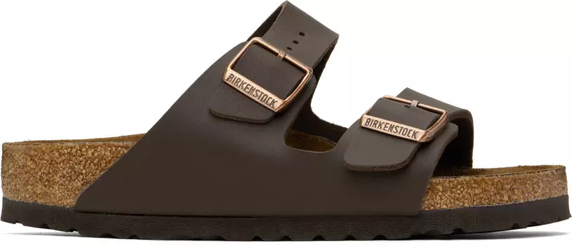 Коричневые обычные сандалии Arizona Birkenstock, темно-коричневый