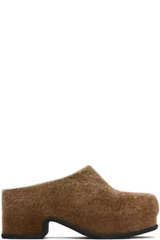 Коричневые овчинные туфли-лоферы Dries Van Noten