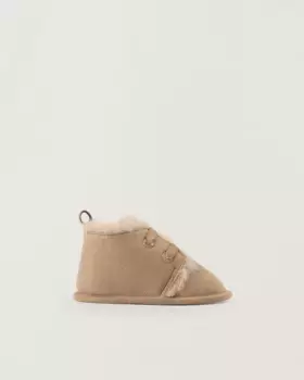 Коричневые пинетки для мальчика без застежки Zippy, бежевый