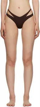Коричневые плавки бикини с вырезами Mugler