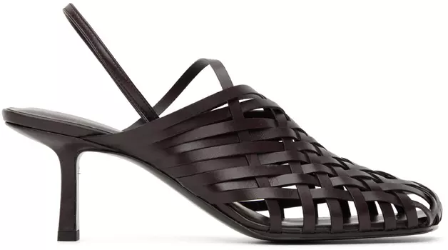 Коричневые плетеные туфли на каблуке The Row