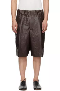 Коричневые плиссированные шорты Dries Van Noten