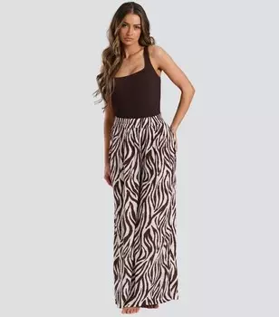 Коричневые пляжные брюки South Beach с зебровым принтом South Beach, коричневый