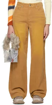 Коричневые потертые брюки We11done